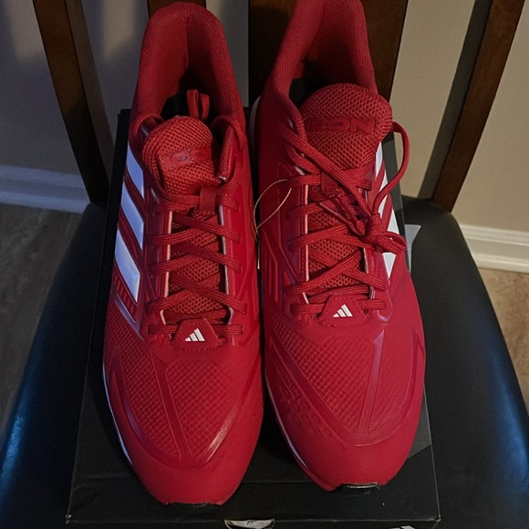 NIB ADIDAS ICON 8 MD RED BASEBALL CLEATS SIZE 15 - Picture 2 of 4